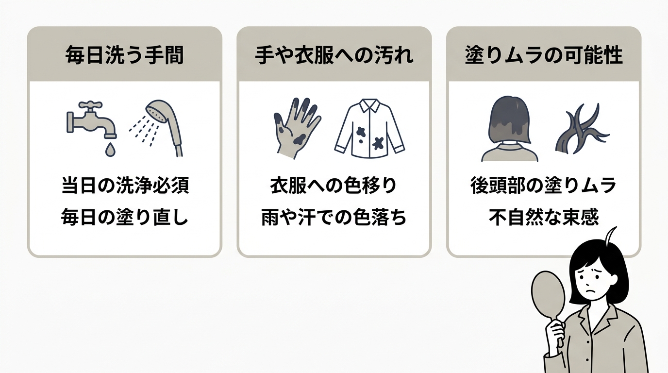 白髪隠しアイテムを利用するデメリット3つ