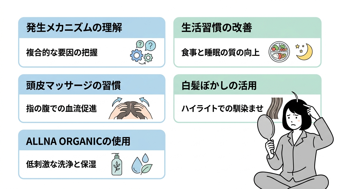 白髪や抜け毛を根本から防ぐための正しいケア