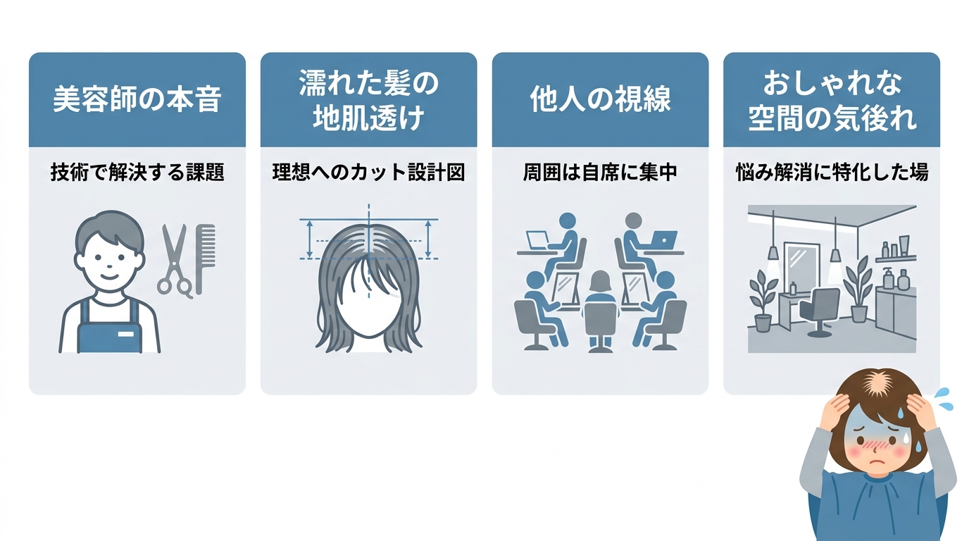 薄毛で美容院に行くのが恥ずかしいと感じる理由と本音