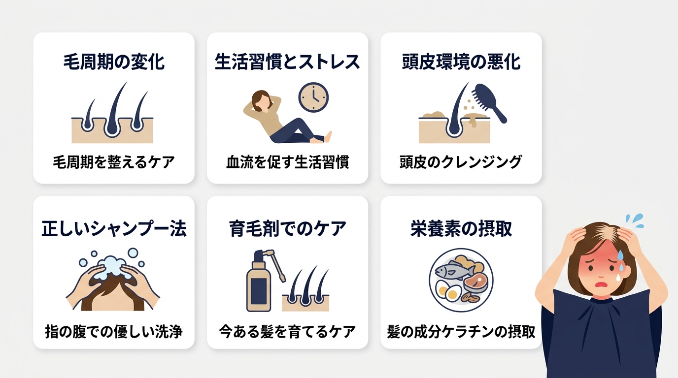 抜け毛や白髪が目立つ原因とプロが教える正しい対策