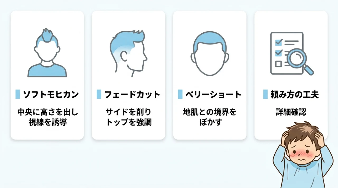 散髪で薄毛をカバーするおすすめの髪型
