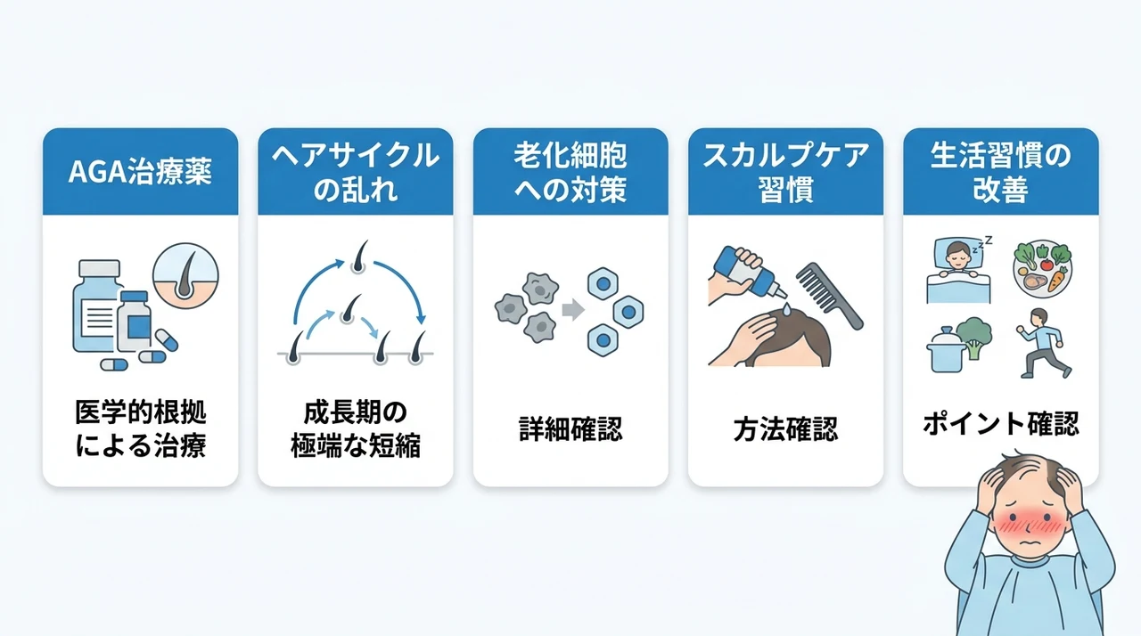 抜け毛や白髪の原因と正しい薄毛対策