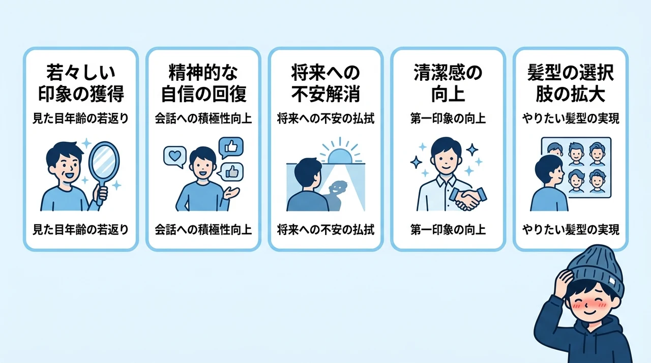 薄毛治療で得られる嬉しいメリット5つ