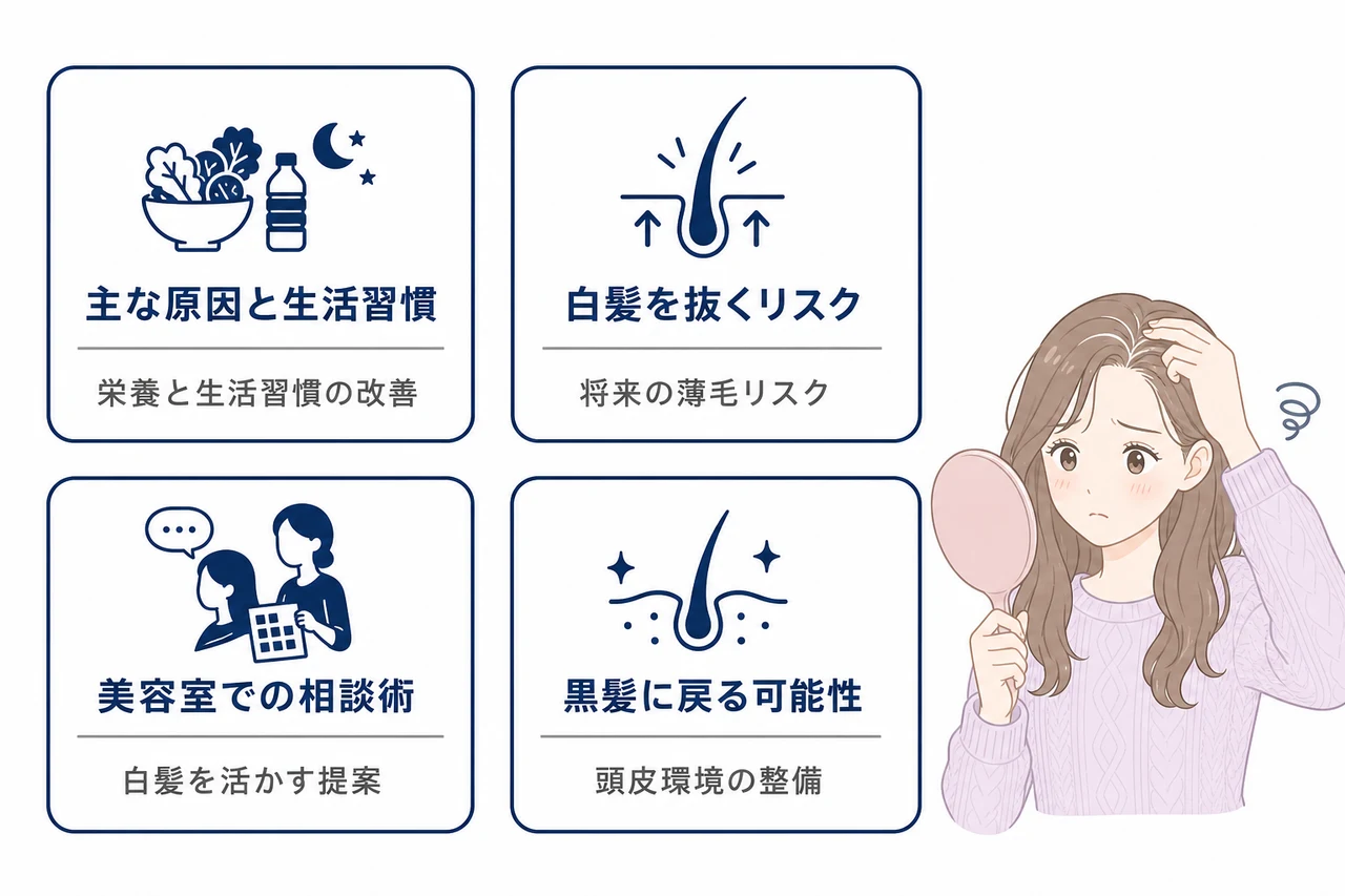 20代で白髪が恥ずかしいと感じる原因と対策