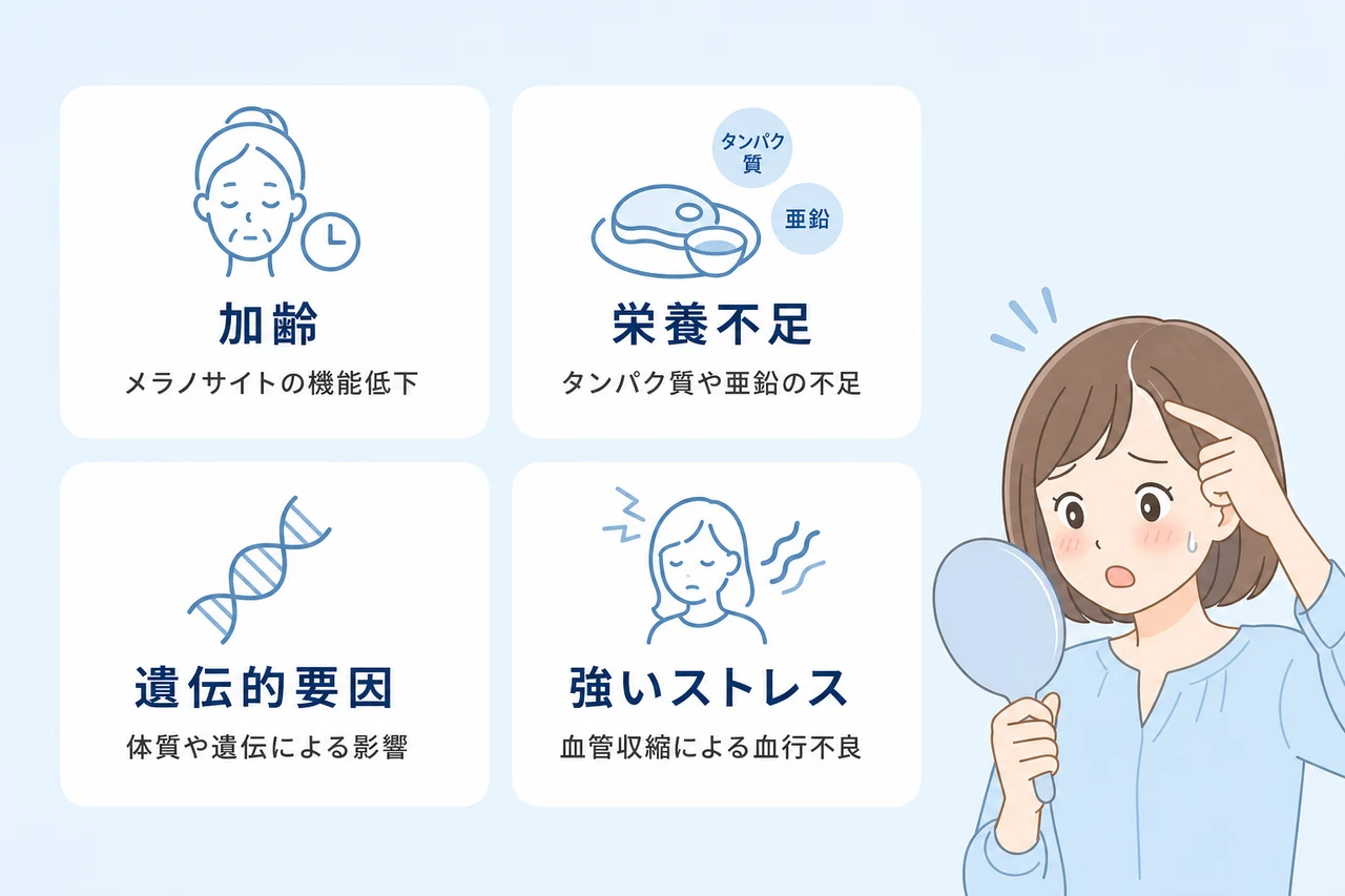 抜け毛と白髪を招く根本的な原因