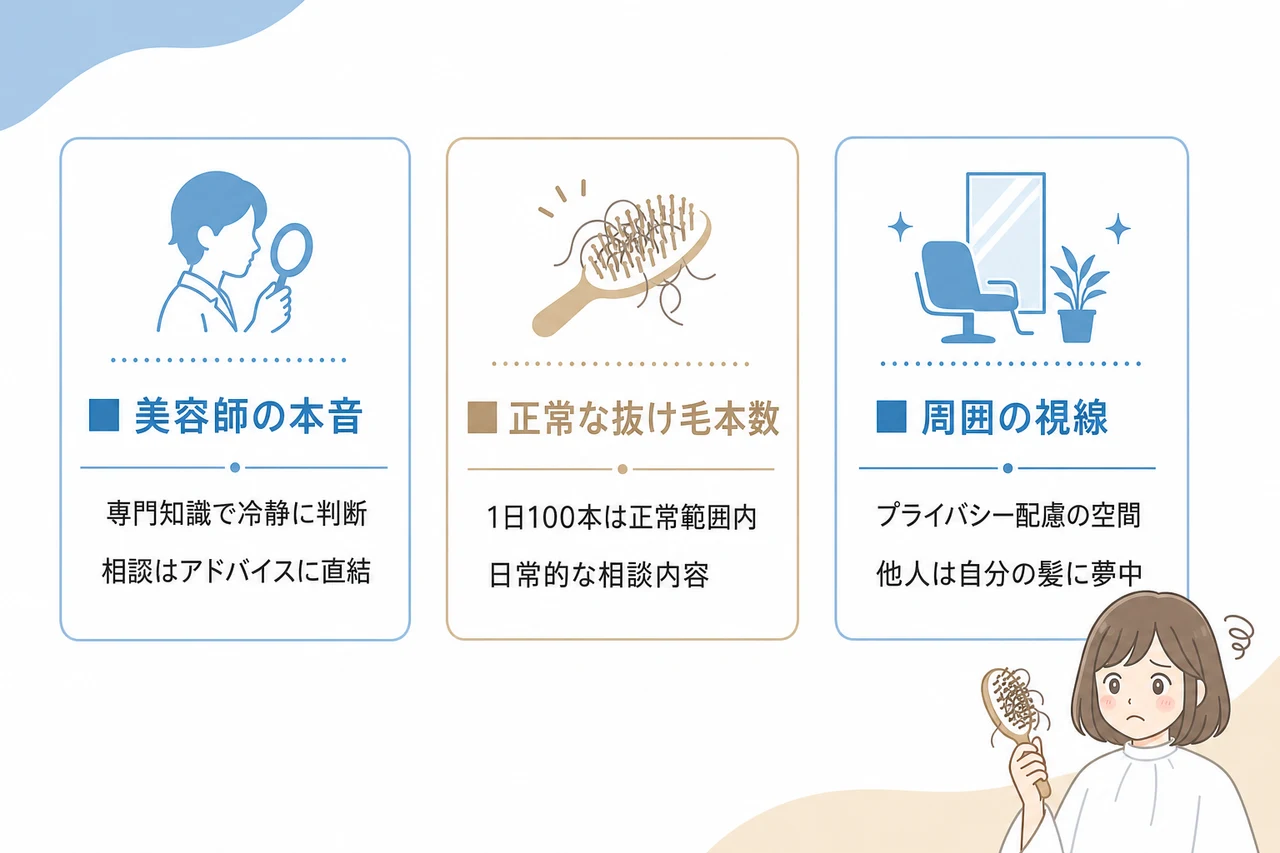 抜け毛で美容院に行くのが恥ずかしい不安の解消法