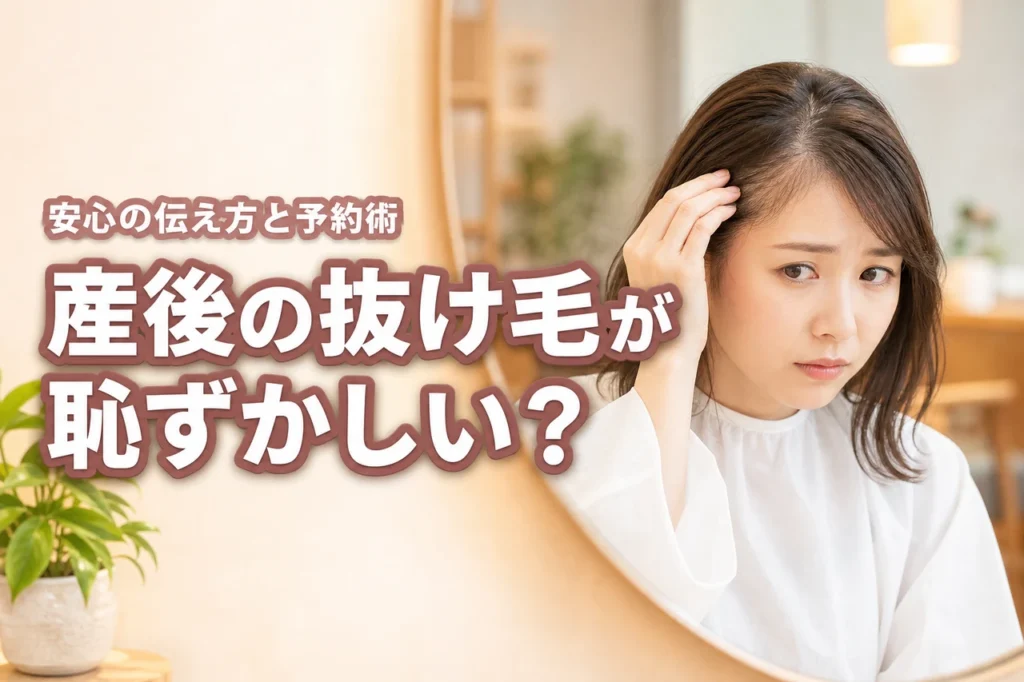 産後の抜け毛がひどくて美容院へ行くのが恥ずかしい？安心できる伝え方と予約のコツ