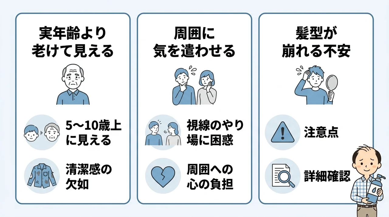 薄毛を不自然に隠して「ダサい」と思われるデメリット