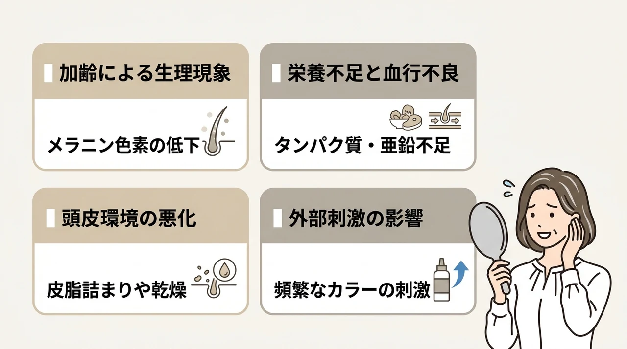 白髪や抜け毛の根本原因と正しい対策