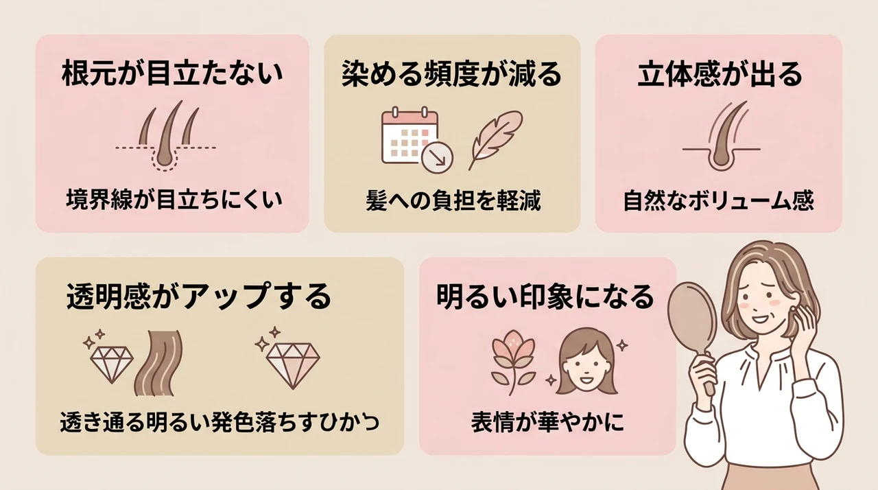 脱白髪染めハイライトのメリット5つ