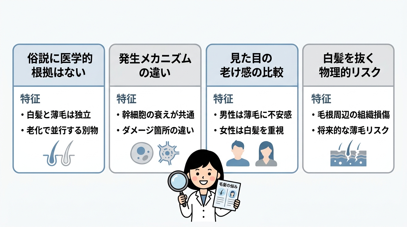 薄毛と白髪はどっちが先？医学的な違い