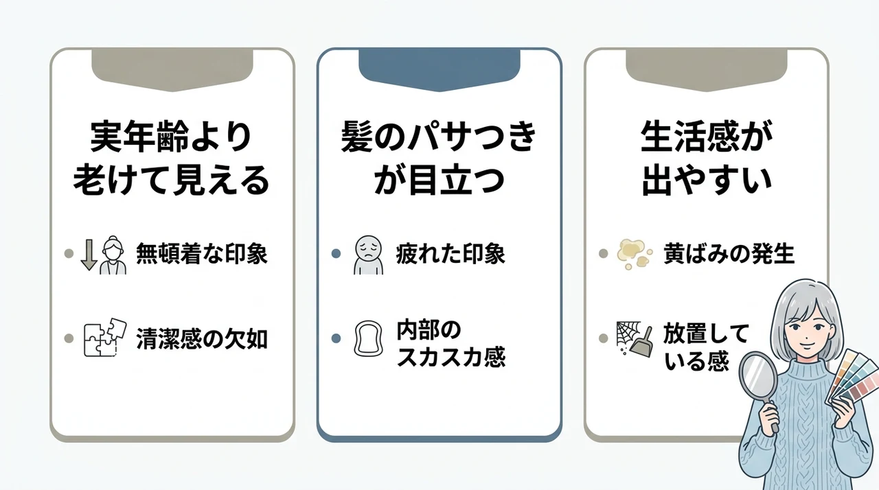 白髪ケアを怠るデメリット3つ