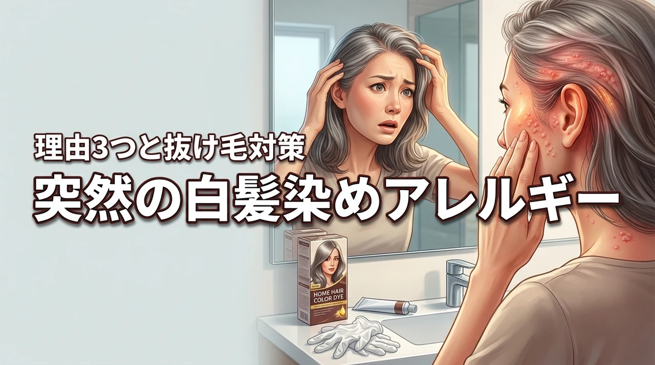 白髪を染めてジアミンアレルギーを突然発症する3つの理由！抜け毛リスクと安全な対策
