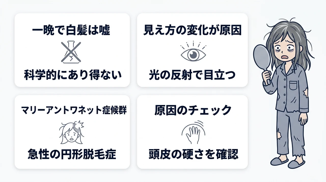 白髪が1日で増える?ストレスが限界の時の真実