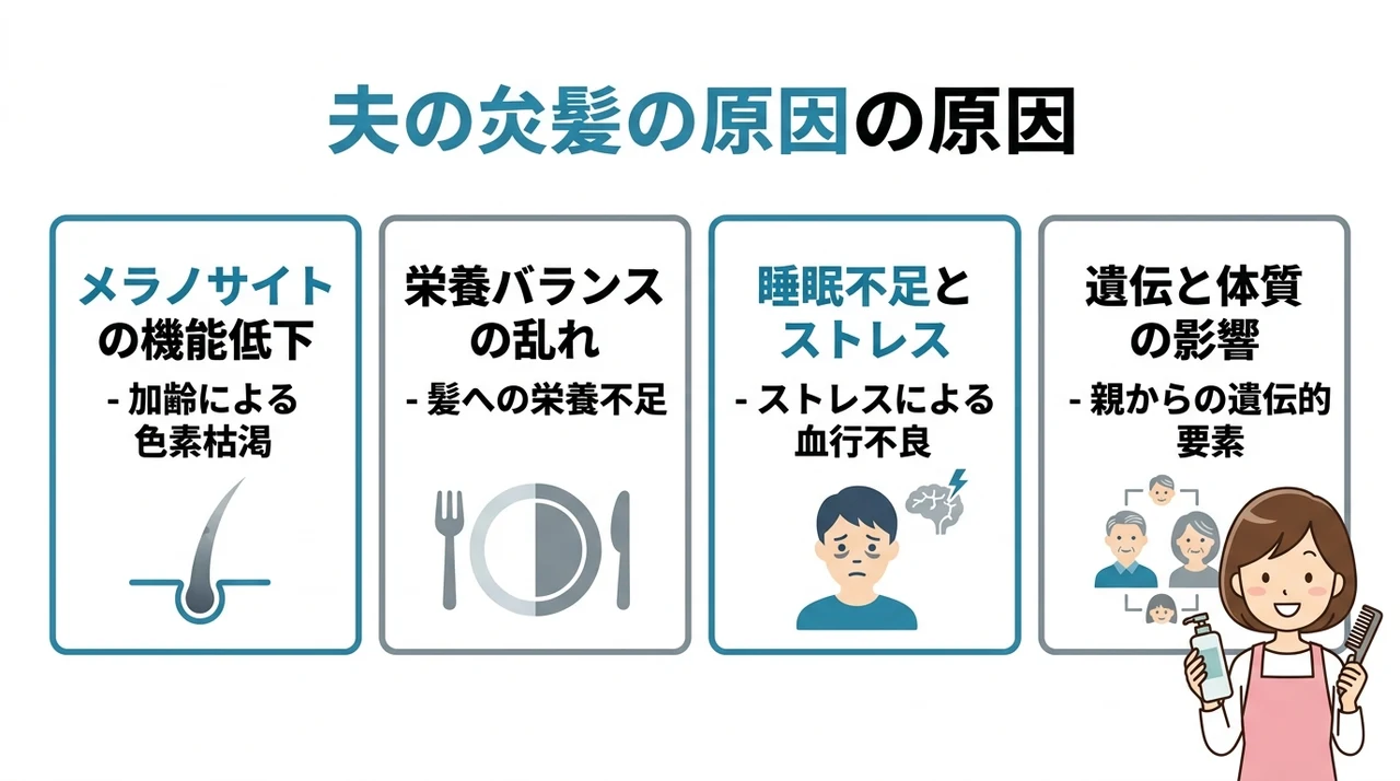 旦那の白髪で老けた印象にショック！原因と改善の基本