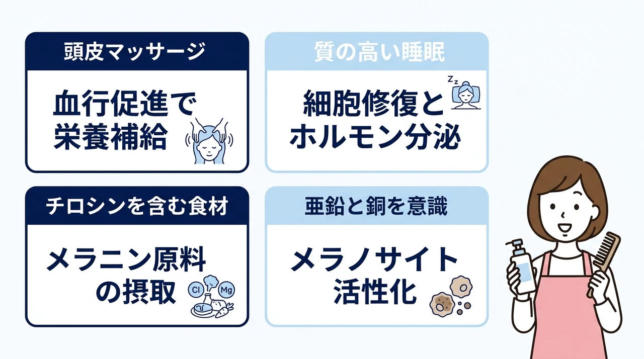 日常で無理なく継続できる白髪改善の生活習慣