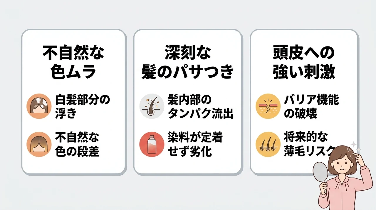 間違った方法で白髪を染めるデメリット3つ