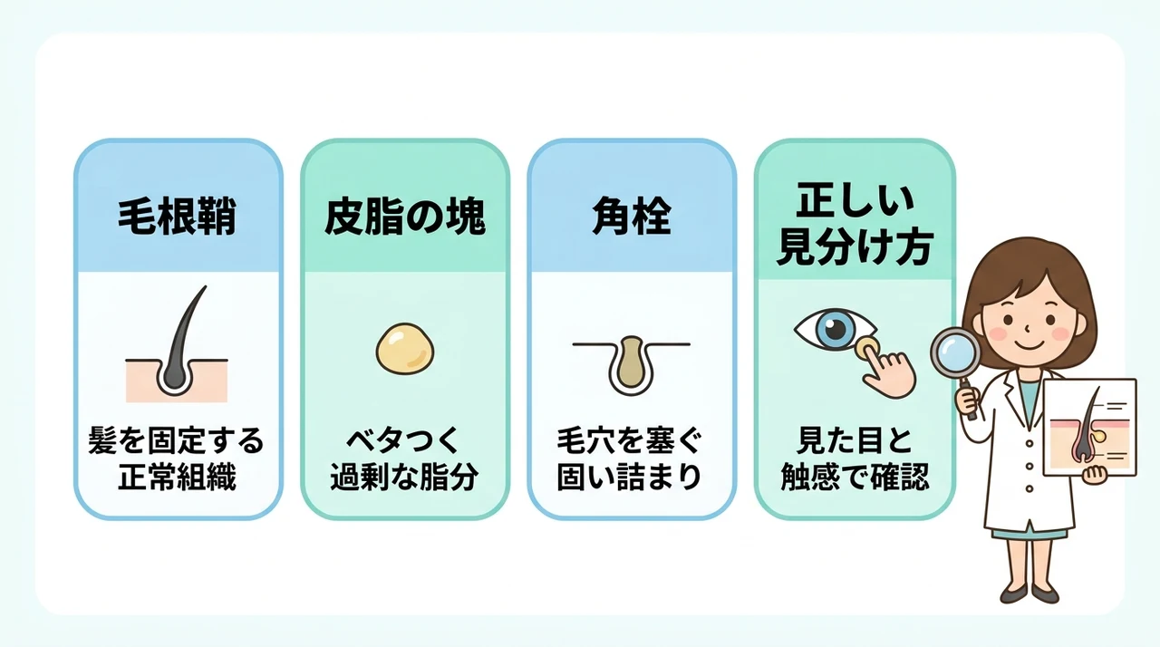 抜け毛の根元の白い塊は皮脂の詰まり？原因と改善法