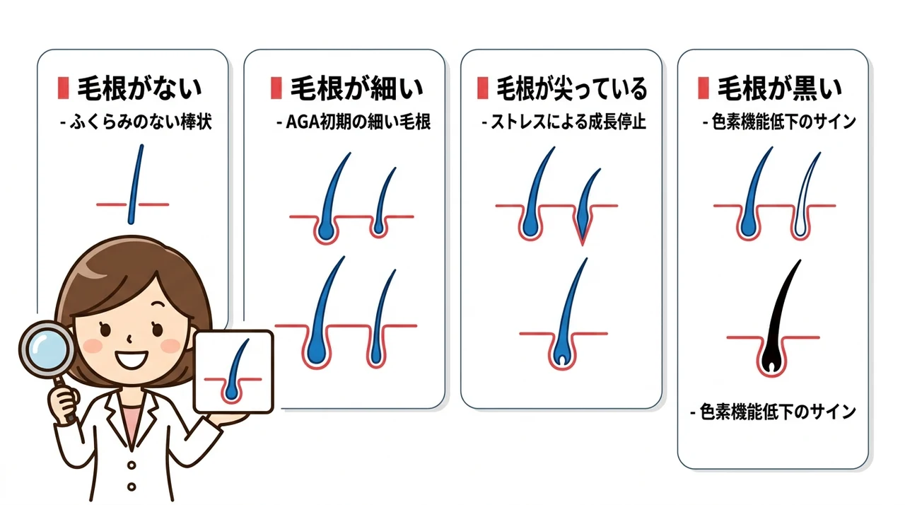 抜け毛の形状からわかるAGAや将来の薄毛リスク