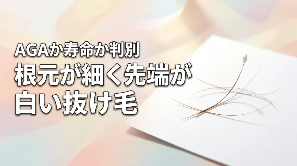 抜け毛の根元が細いし先端が白いのはAGA？寿命の短い毛の正しい判別基準とは