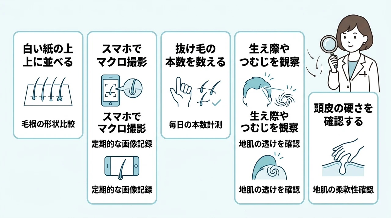 自宅で手軽にできる抜け毛のセルフチェック