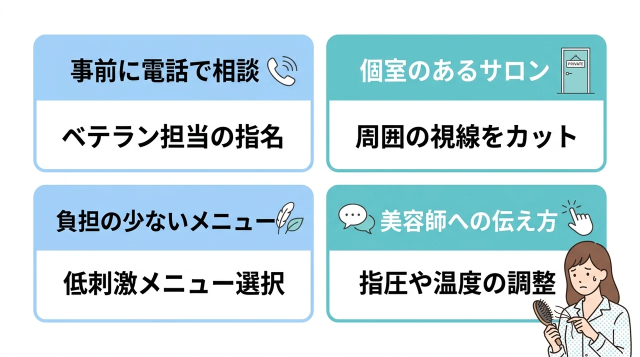 抜け毛の不安で美容室へ行けない時の対処法