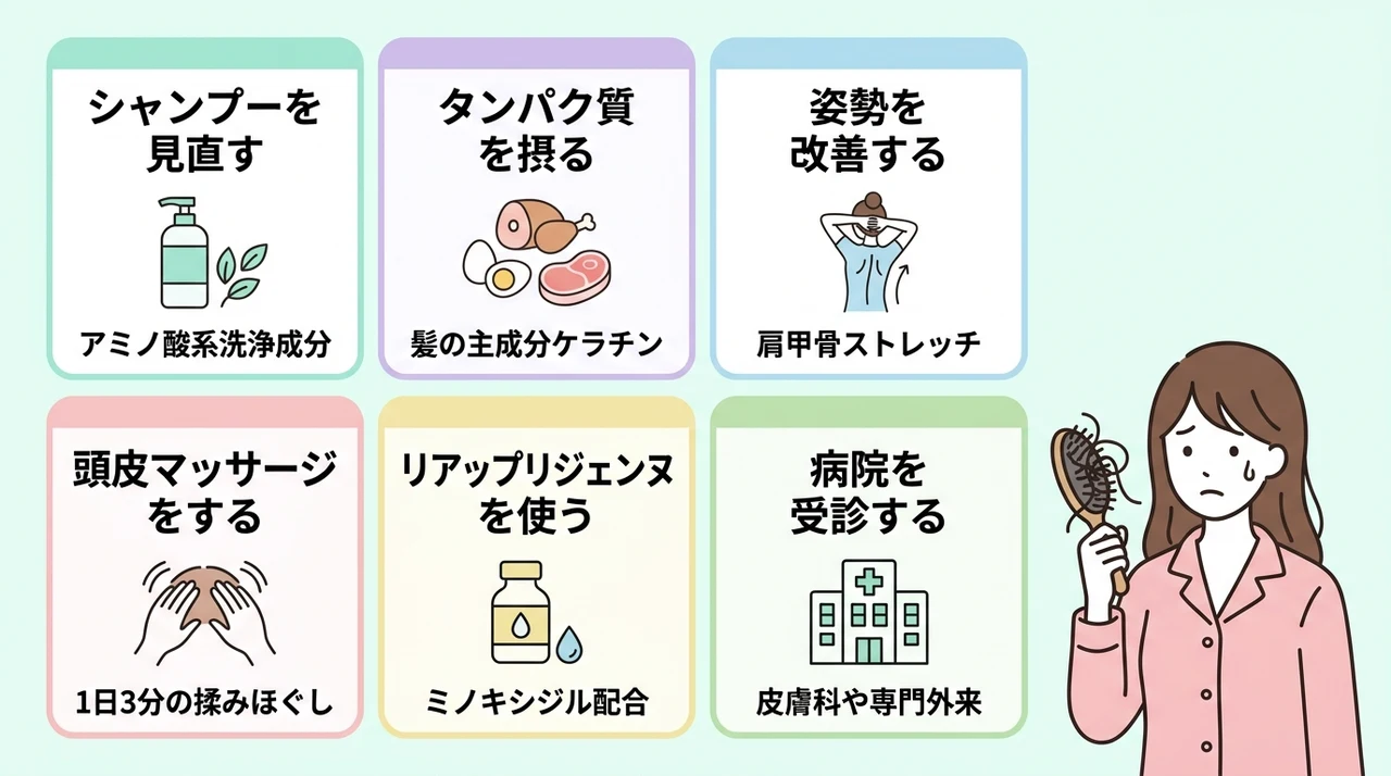 抜け毛を防ぐ6つのセルフケア習慣