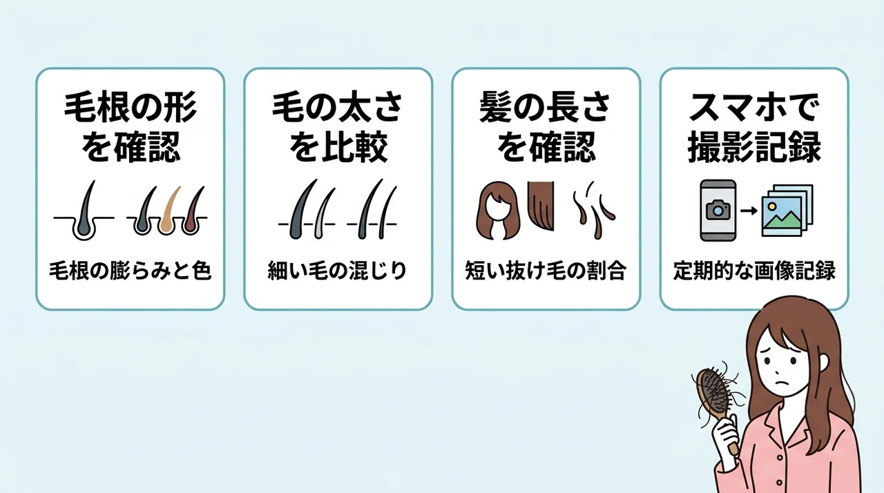 抜け毛の異常を見分けるセルフチェックのポイント