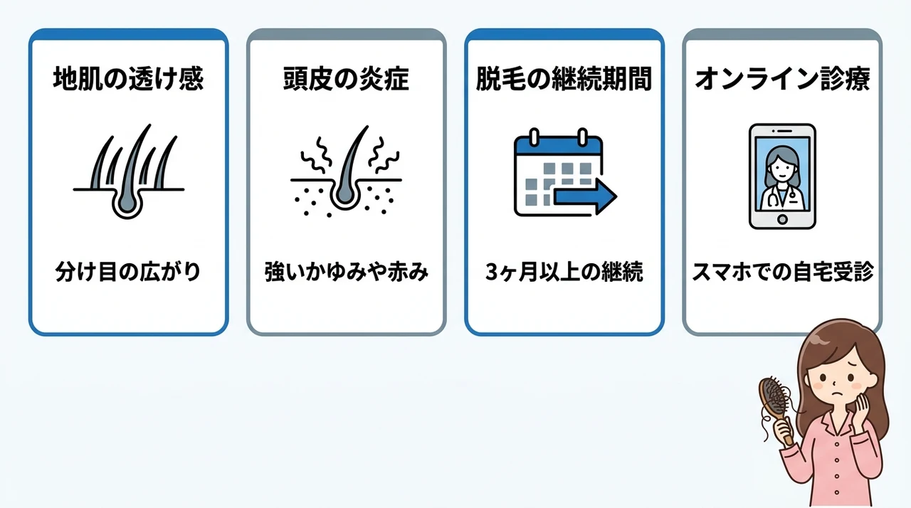 病院受診を検討すべき深刻な抜け毛のサイン