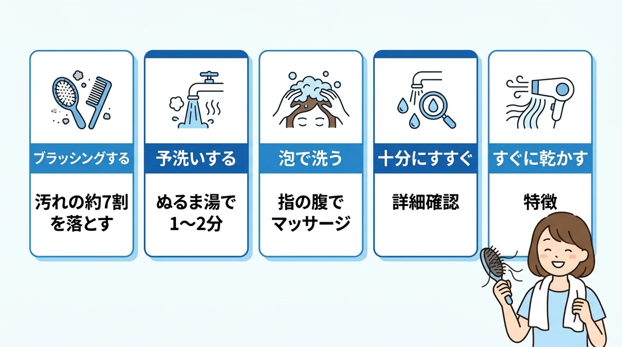 シャンプー時の負担を減らす5ステップ