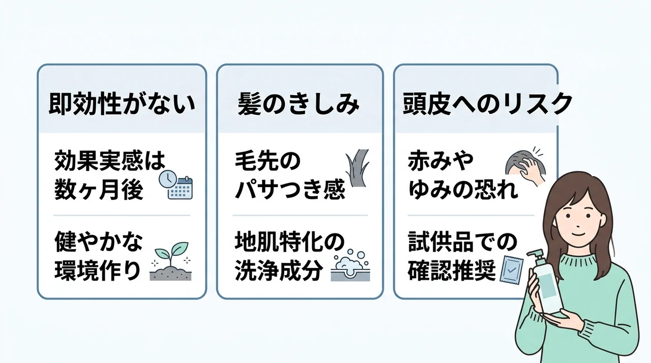 シャンプーによる抜け毛対策のデメリット3つ