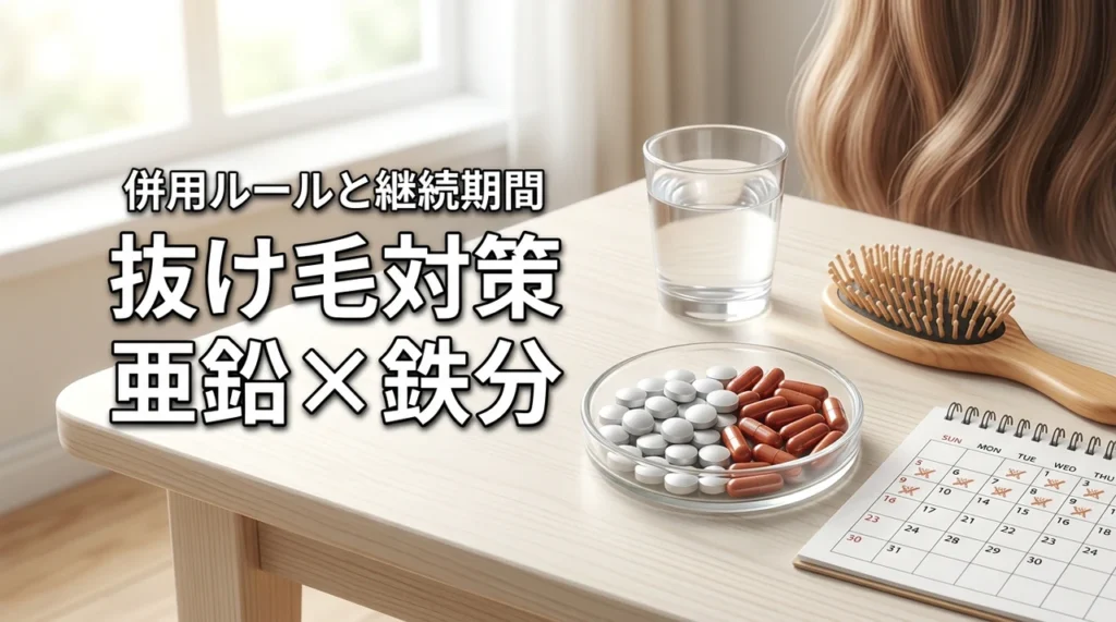 【保存版】抜け毛対策！亜鉛と鉄分サプリの飲み合わせと継続期間、副作用を徹底解説