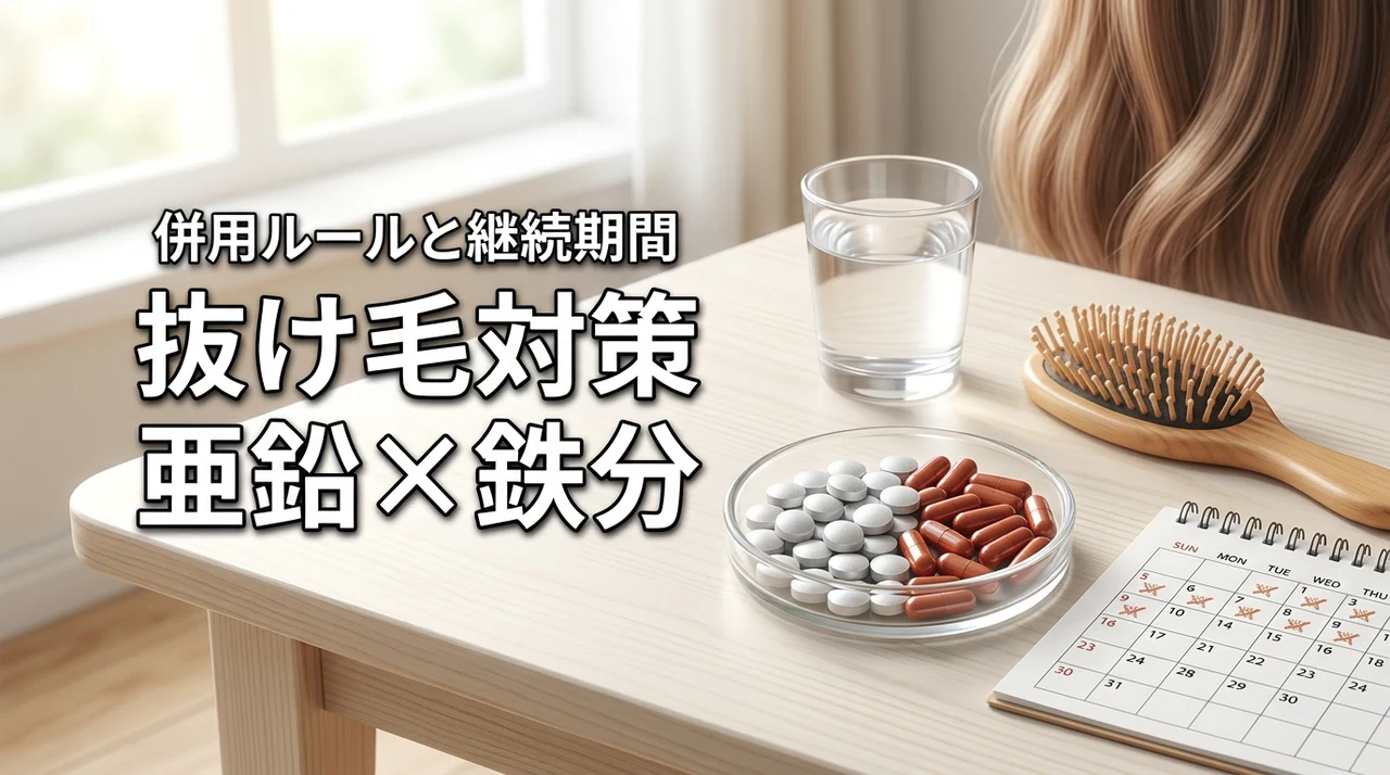 【保存版】抜け毛対策!亜鉛と鉄分サプリの飲み合わせと継続期間、副作用を徹底解説