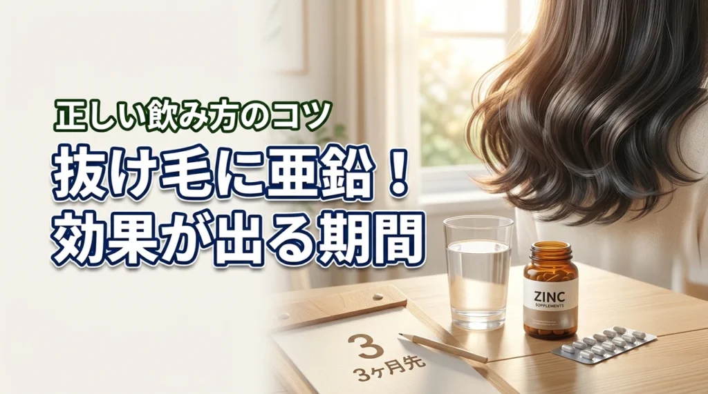 抜け毛で亜鉛サプリを飲み始めてから効果が出る期間の目安は？正しい飲み方のコツも