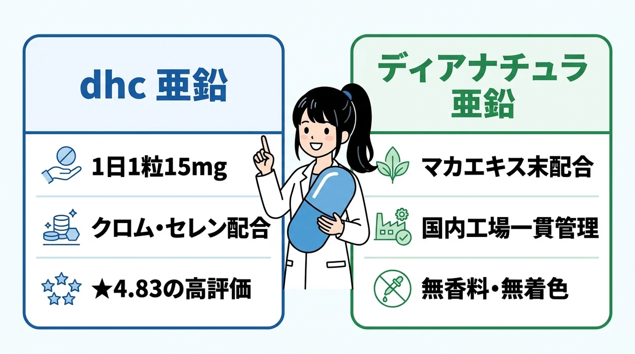 抜け毛対策におすすめの亜鉛サプリ2選