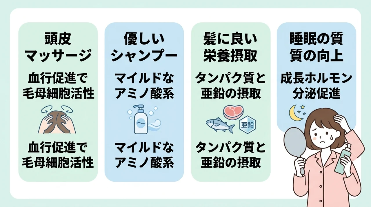 抜け毛を抑えて白髪も予防する正しい頭皮ケア習慣