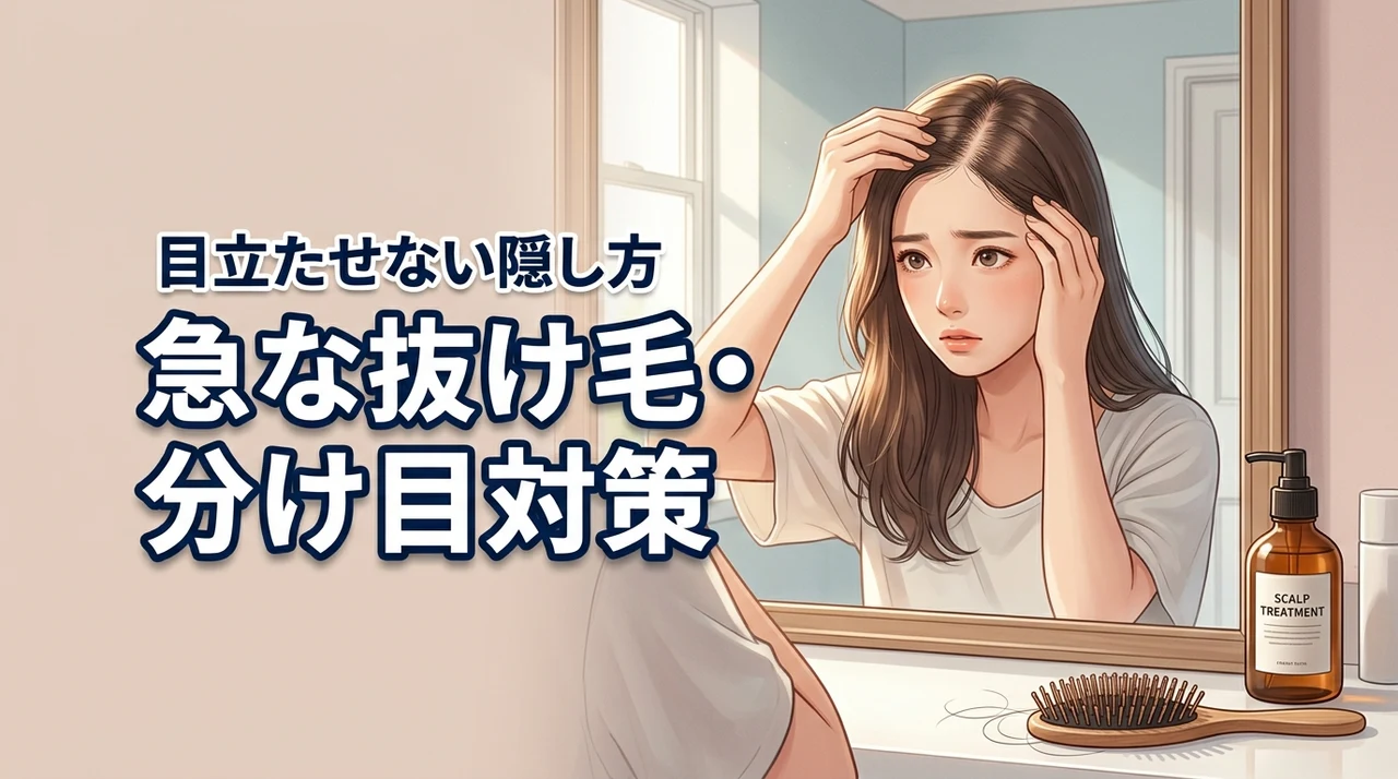 急に増えた抜け毛で前髪の分け目が目立つ人へ!今すぐできる対策と隠し方