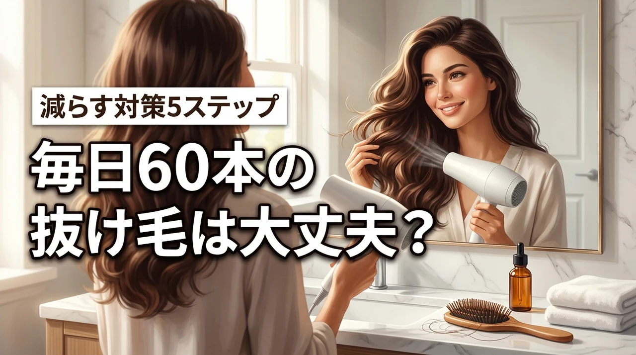ドライヤーで毎日60本の抜け毛は大丈夫?減らす方法と乾かし方5ステップ