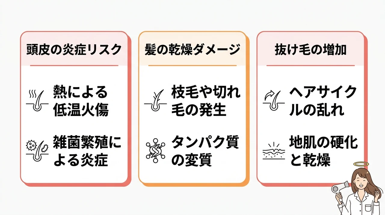 間違った乾かし方によるデメリット3つのリスク