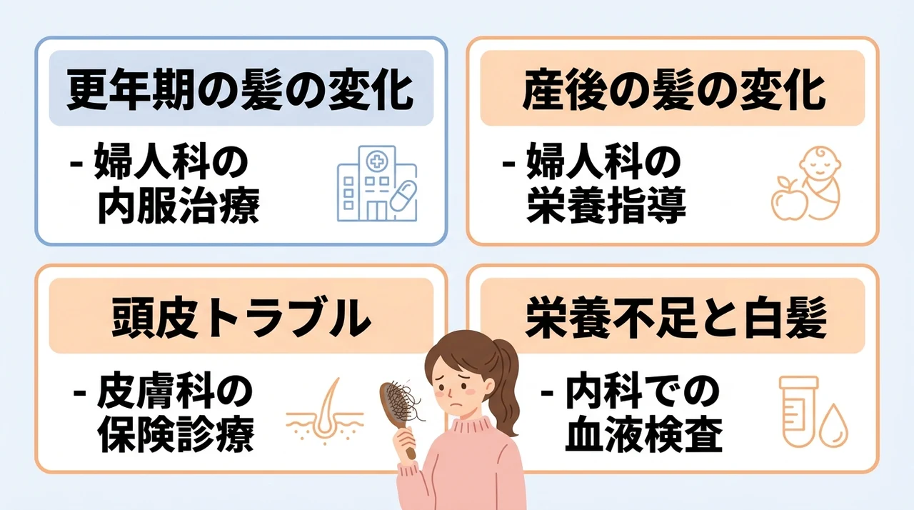 抜け毛の原因や症状に合わせた診療科の選び方