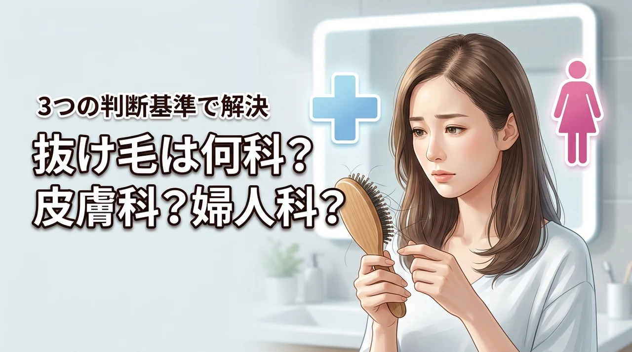 抜け毛がひどい時は何科?受診は皮膚科と婦人科どっちが正解か3つの判断基準