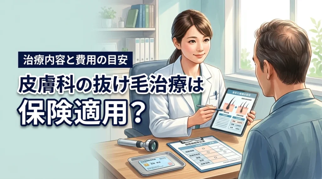 【損する前に】皮膚科の抜け毛治療は保険適用？治療内容と費用の目安が丸わかり