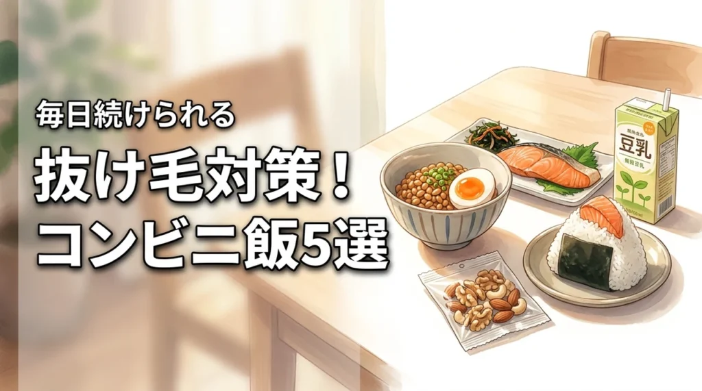 抜け毛対策に良い食べ物は？コンビニで毎日続けられるメニュー5選を紹介！