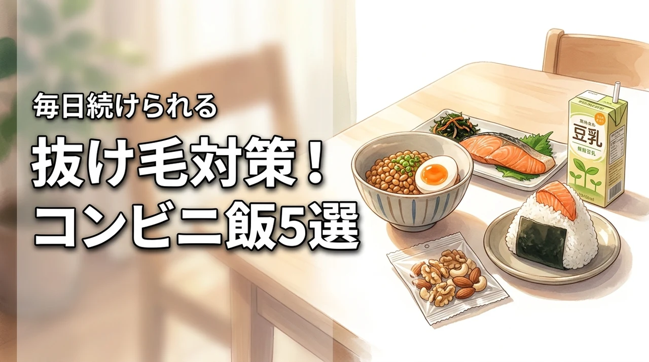 抜け毛対策に良い食べ物は？コンビニで毎日続けられるメニュー5選を紹介！
