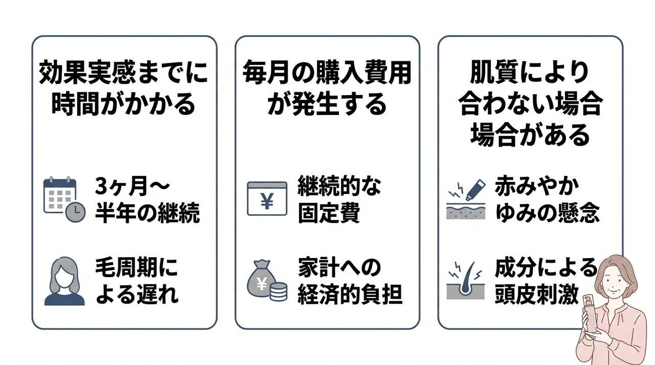 50代が育毛剤で対策を行うデメリット
