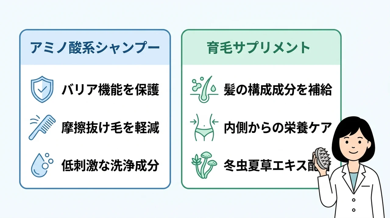 即効性のある抜け毛対策おすすめ2選
