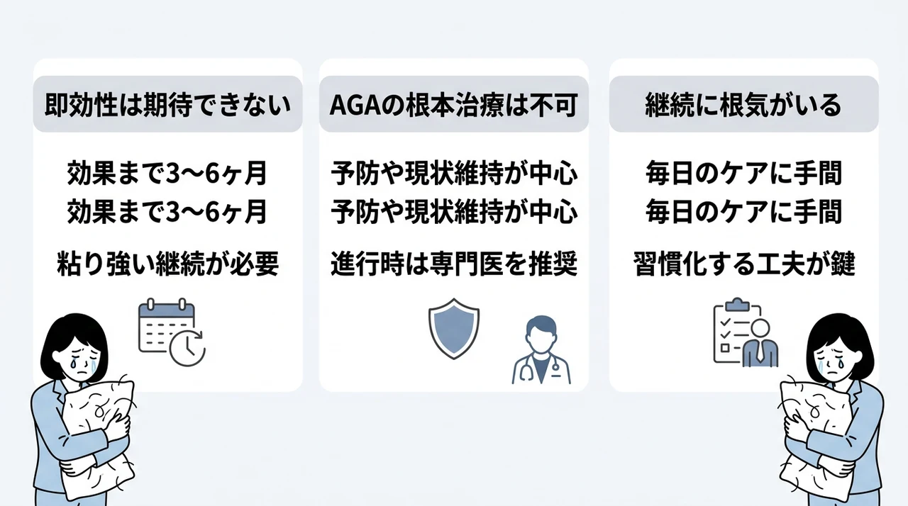 自宅で行う抜け毛対策のデメリット3つ