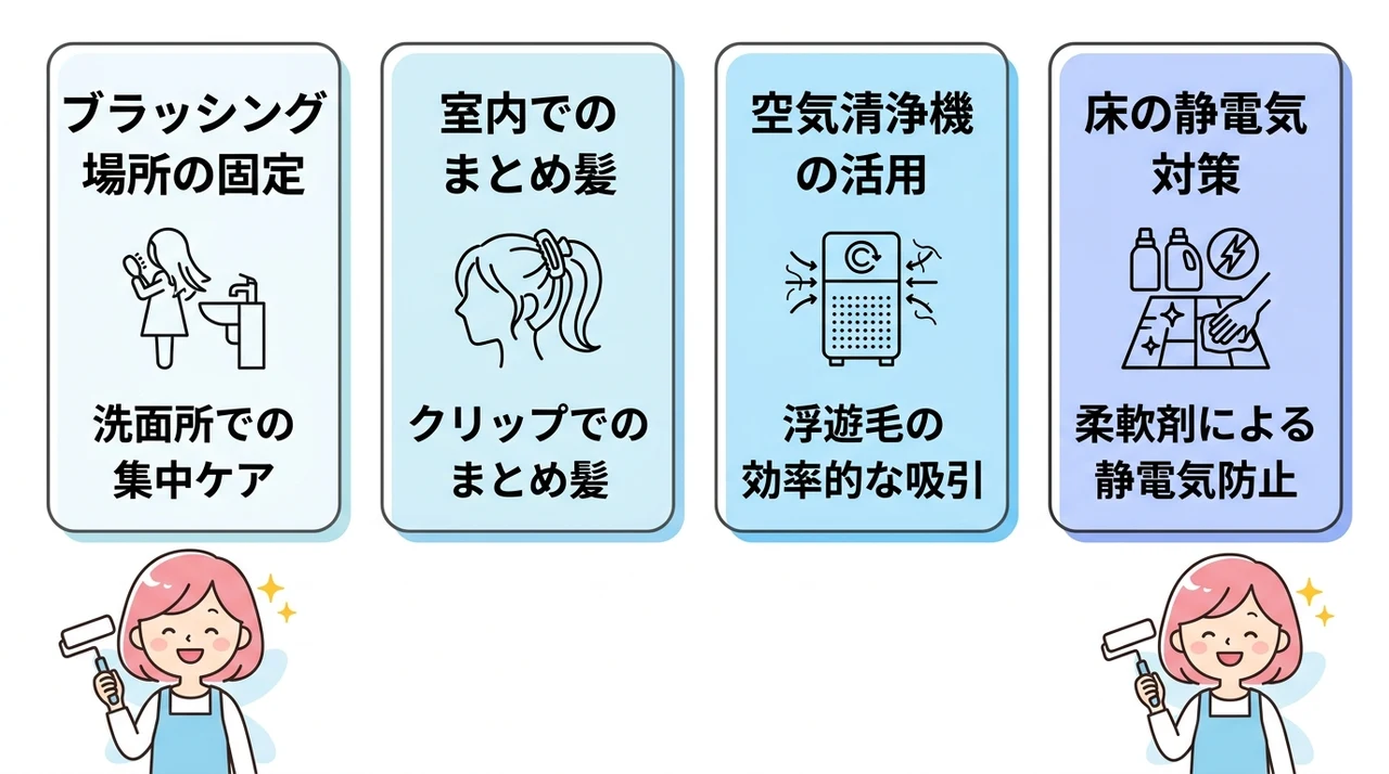 髪の毛を部屋に散らかさないための予防習慣