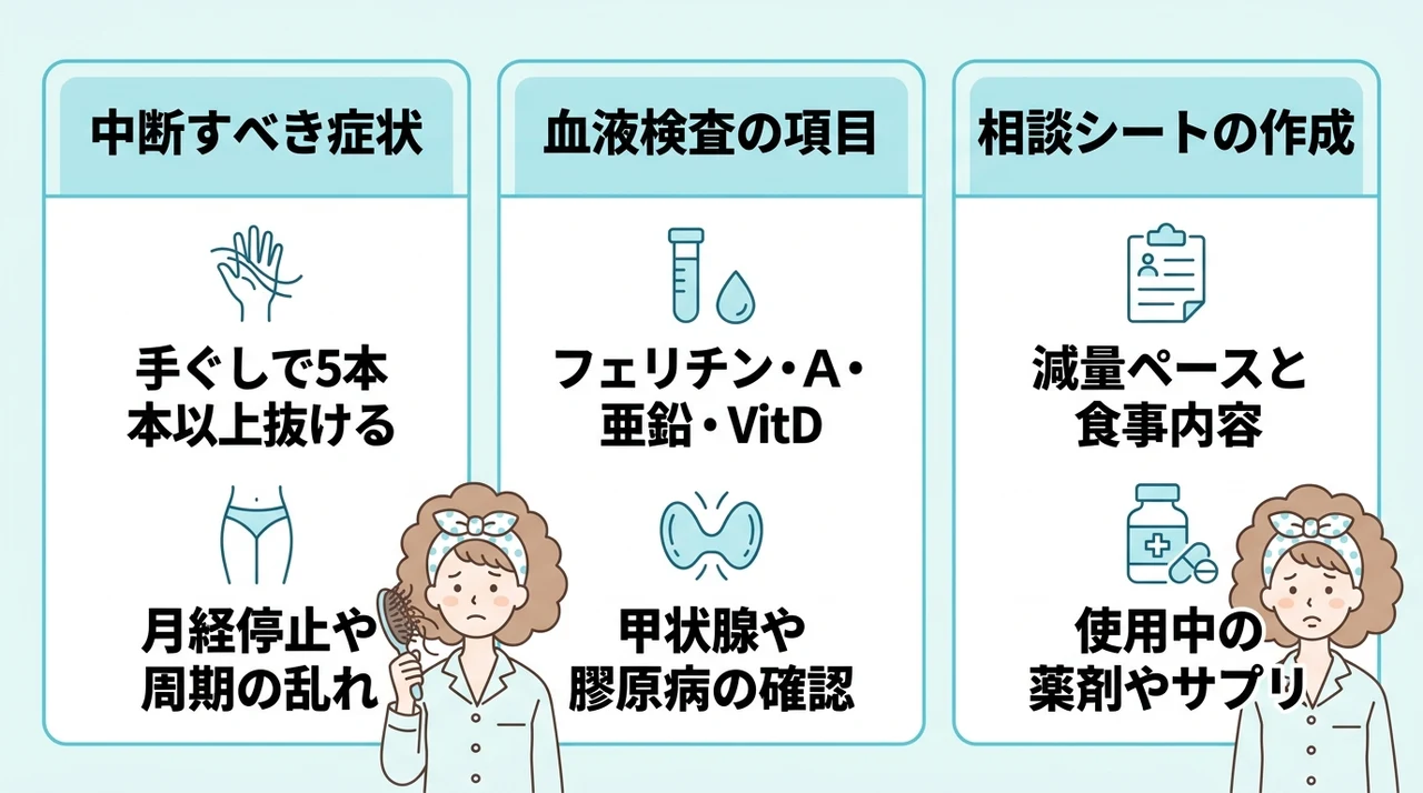 皮膚科を受診すべき目安とダイエット中断の基準