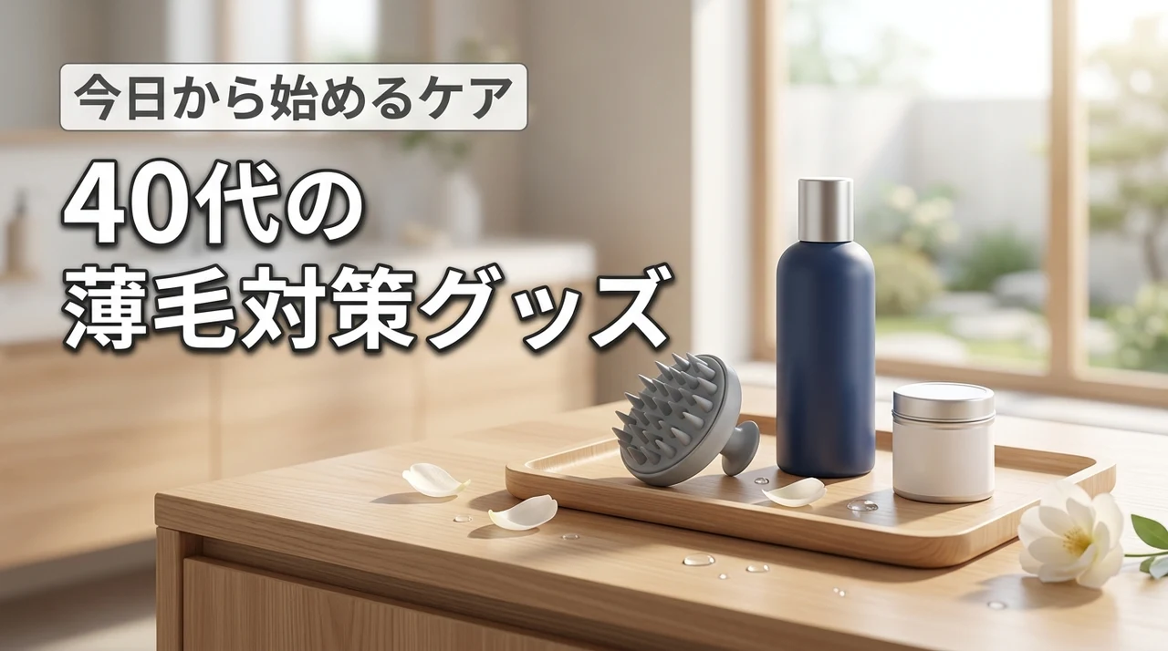 40代におすすめの薄毛対策グッズ今日から始めるケア（記事のアイキャッチ画像）